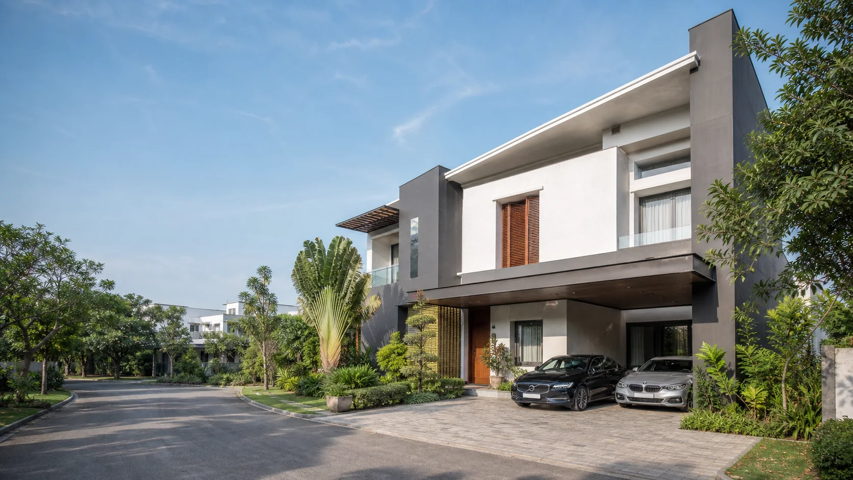 Contemporary luxury villa in a landscaped community